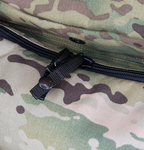 All zippers are snapped on the Airborne model.  
